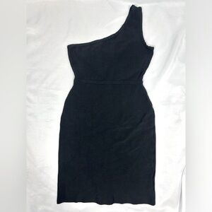 BCBGMaxAzria | One Shoulder Black Mini Dress Stretchy Women’s Size Small
